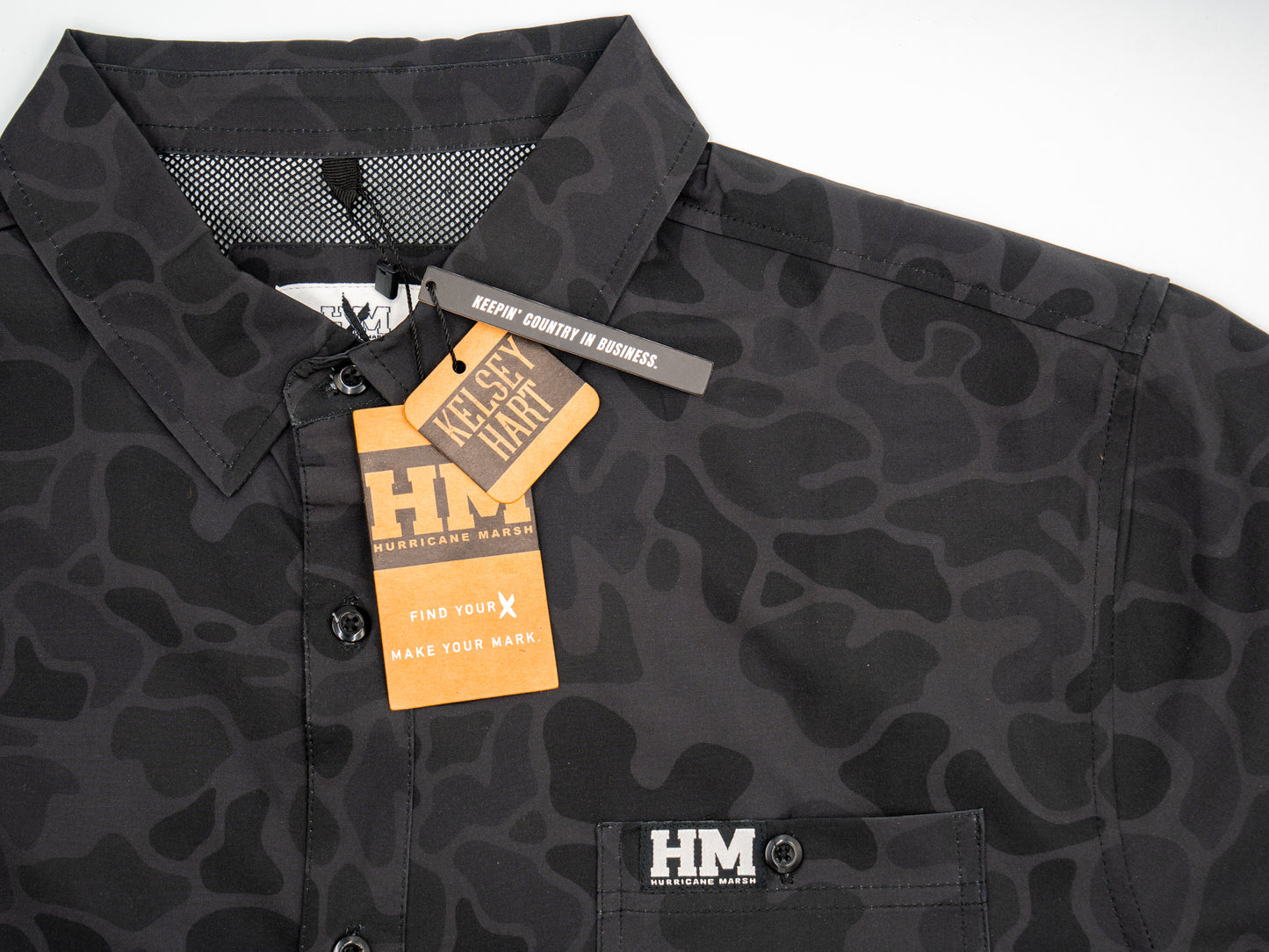 PRE-ORDER - Hurricane Marsh x Kelsey Hart Black Camo Signature Button Up